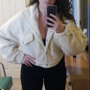 Cropped Sherpa Jacket - Pretty Little Thing